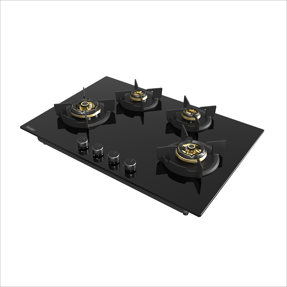 Haier Full Brass 4 Burner Auto ignition Hybrid-Hob with metal Knobs